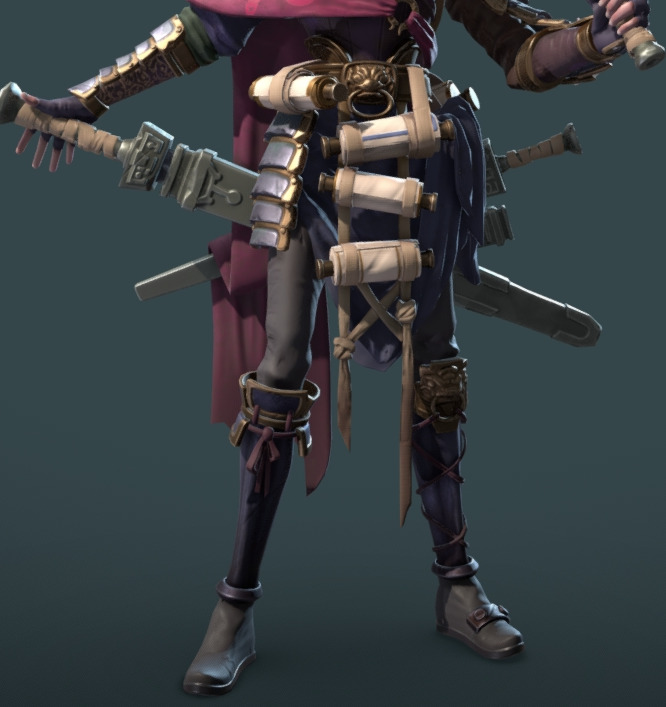 Female Assassin Low-poly 3D model_20