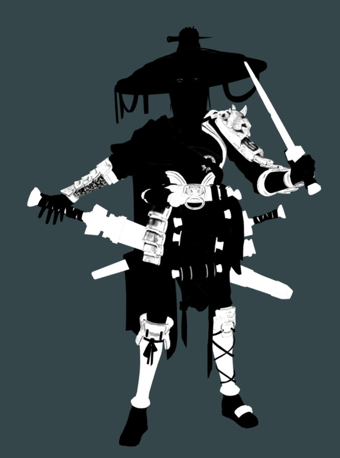 Female Assassin Low-poly 3D model_36