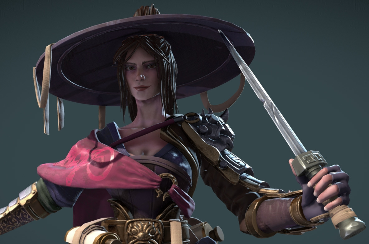 Female Assassin Low-poly 3D model_18