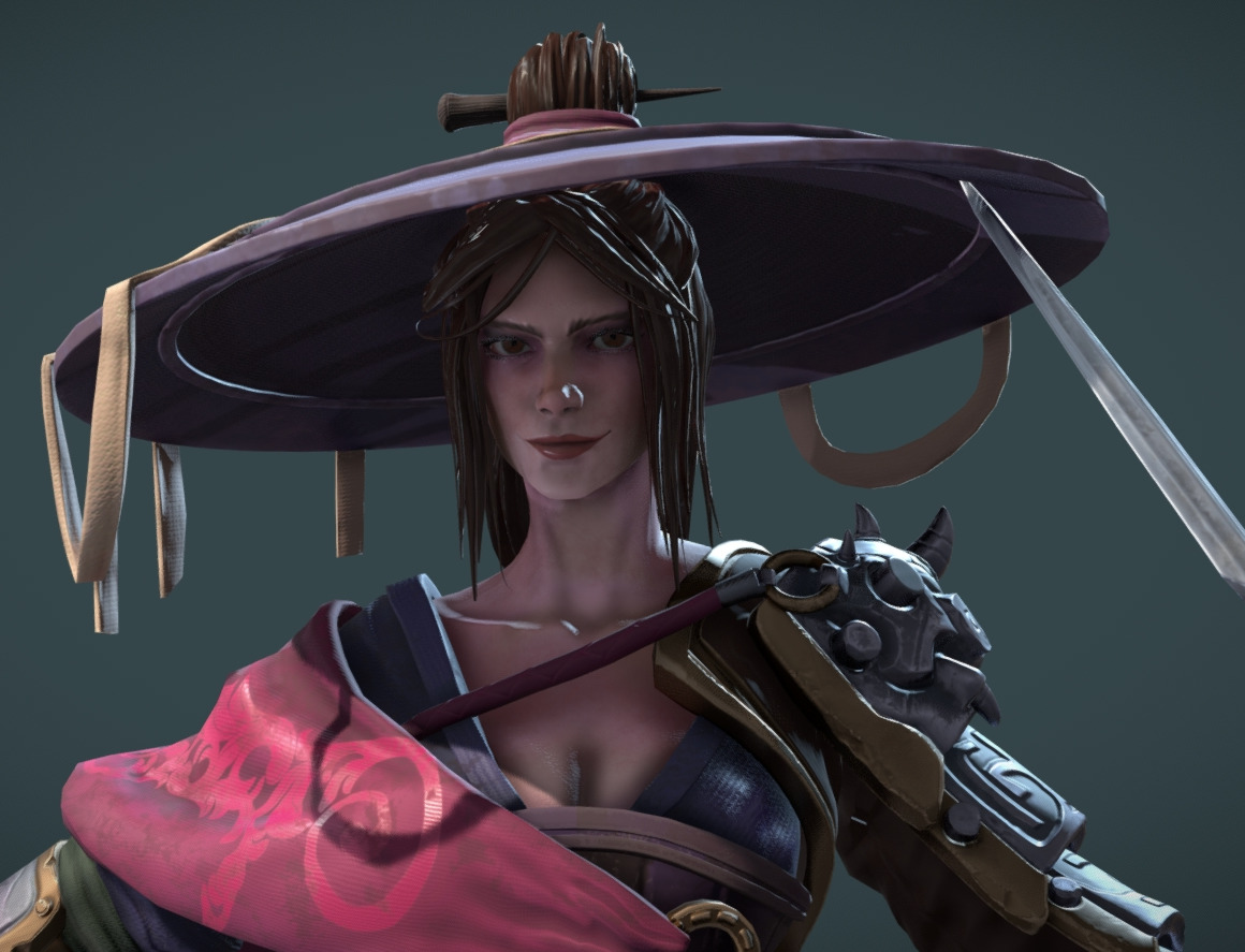 Female Assassin Low-poly 3D model_19