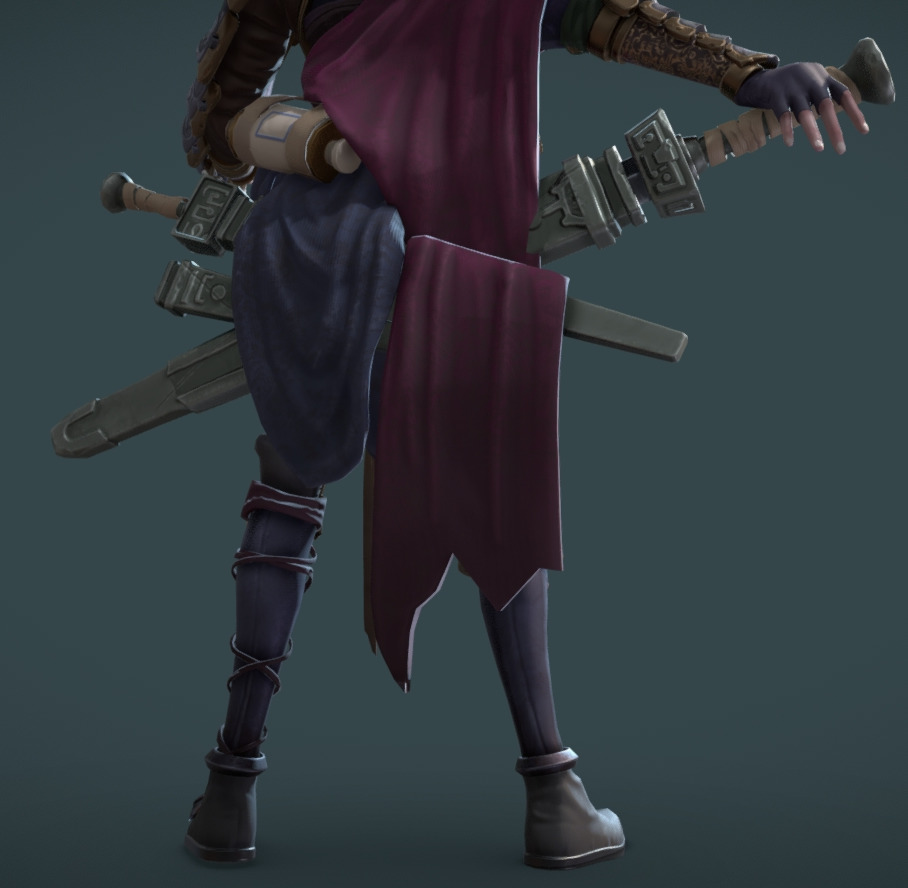 Female Assassin Low-poly 3D model_23