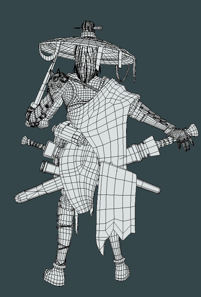 Female Assassin Low-poly 3D model_26