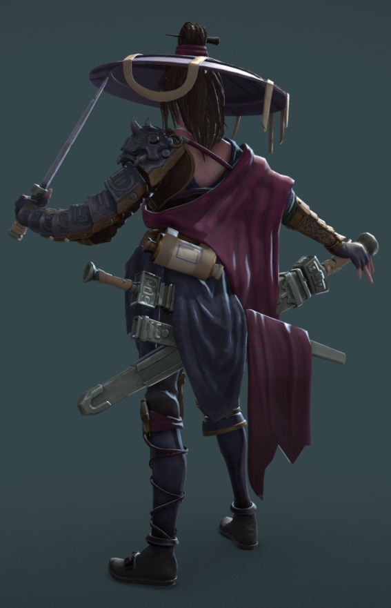 Female Assassin Low-poly 3D model_13