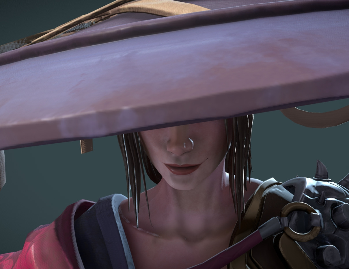 Female Assassin Low-poly 3D model_1