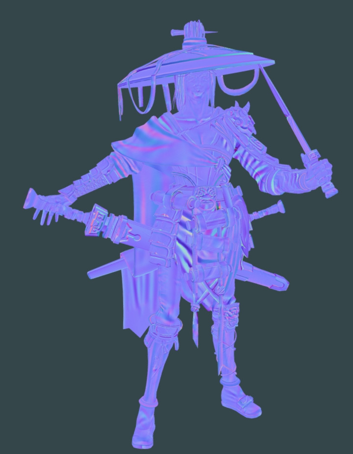 Female Assassin Low-poly 3D model_33