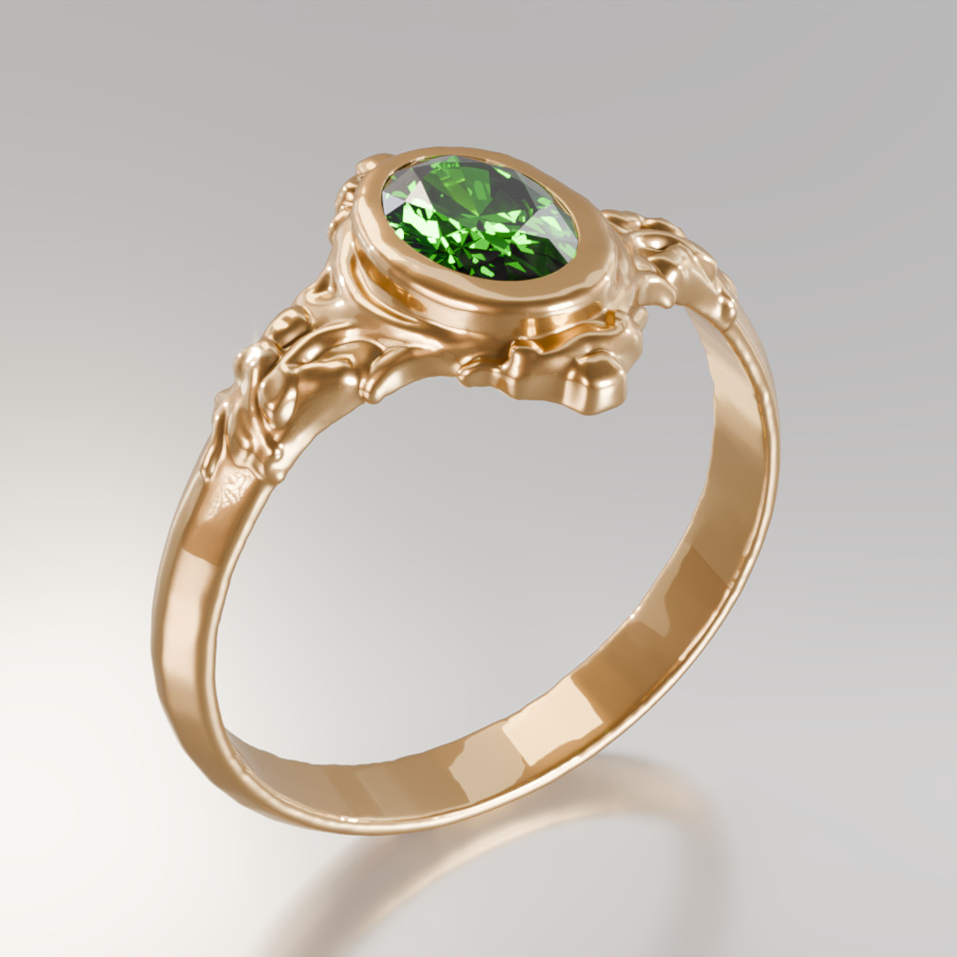 Emerald Forest Ring - 3D Free print ready Free 3D print model Free 3D print model_1