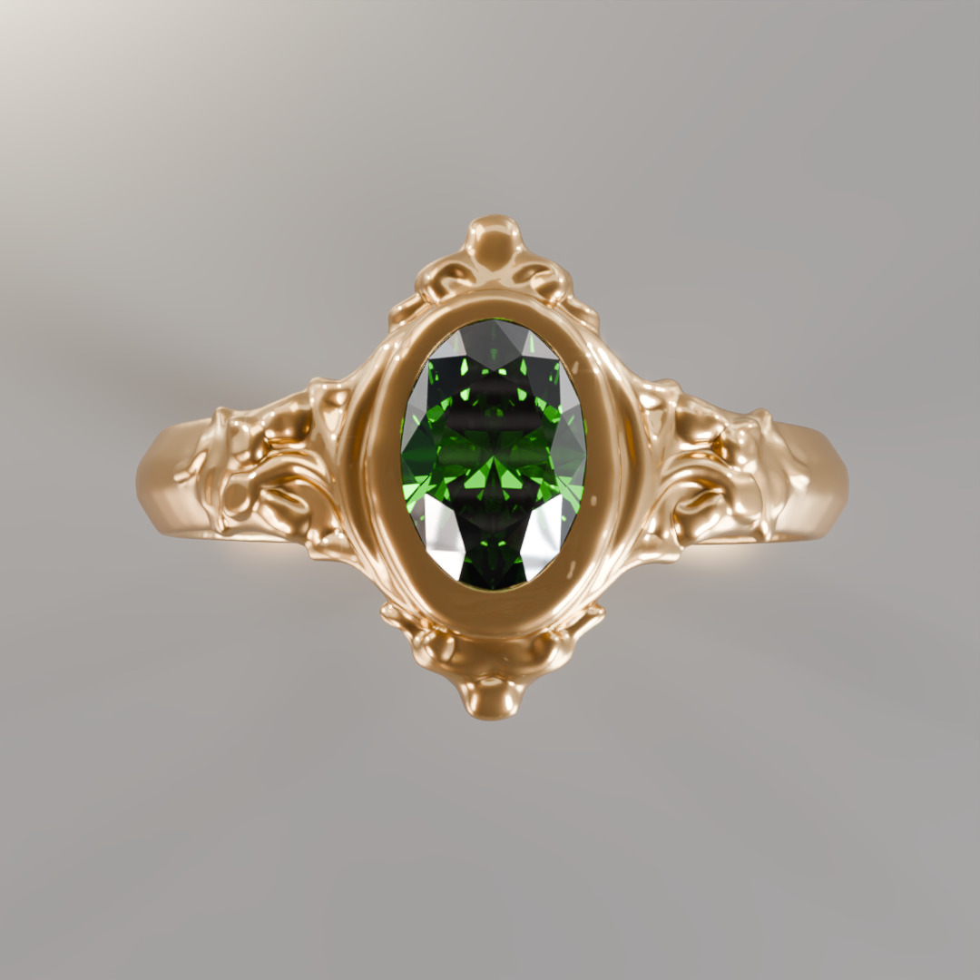 Emerald Forest Ring - 3D Free print ready Free 3D print model Free 3D print model_2