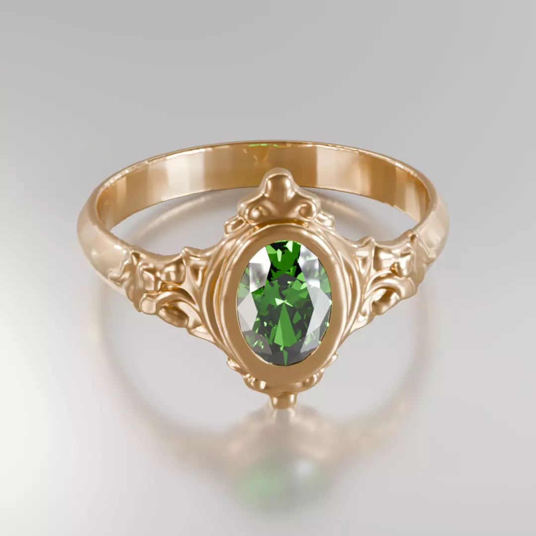 Emerald Forest Ring - 3D Free print ready Free 3D print model Free 3D print model_0