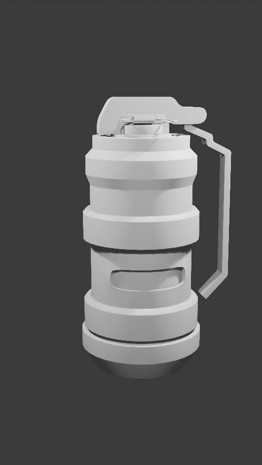 lowpoly hand grenade 3D model_3