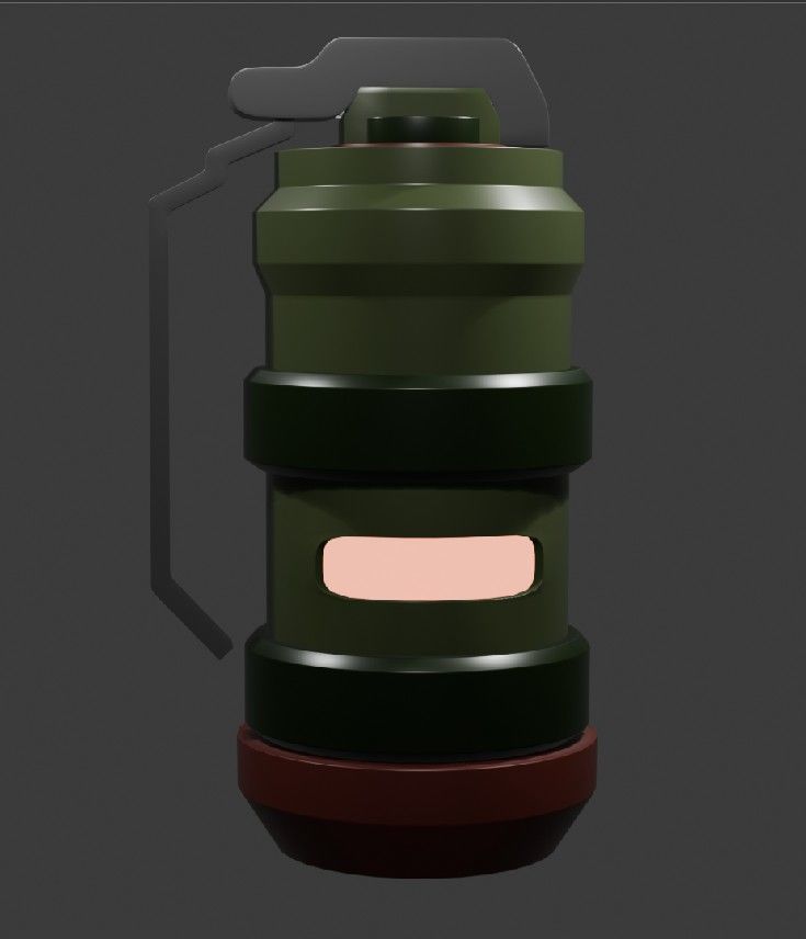 lowpoly hand grenade 3D model_4