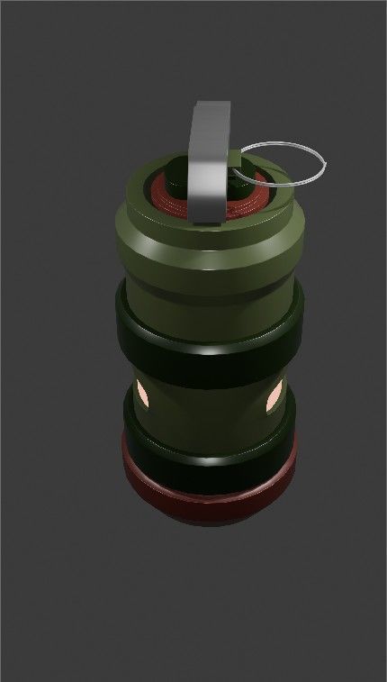 lowpoly hand grenade 3D model_2