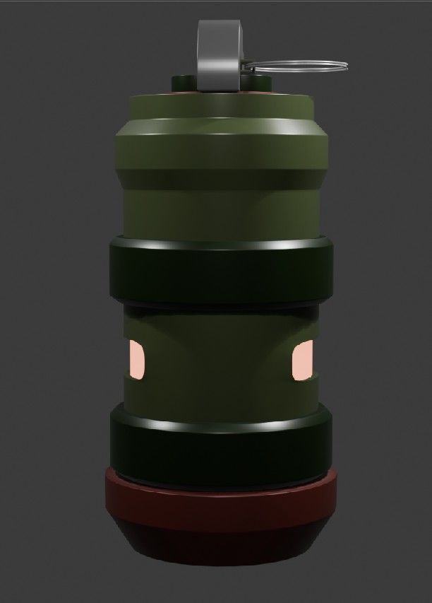 lowpoly hand grenade 3D model_1