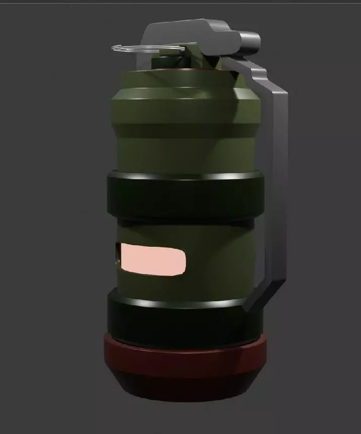 lowpoly hand grenade 3D model_0