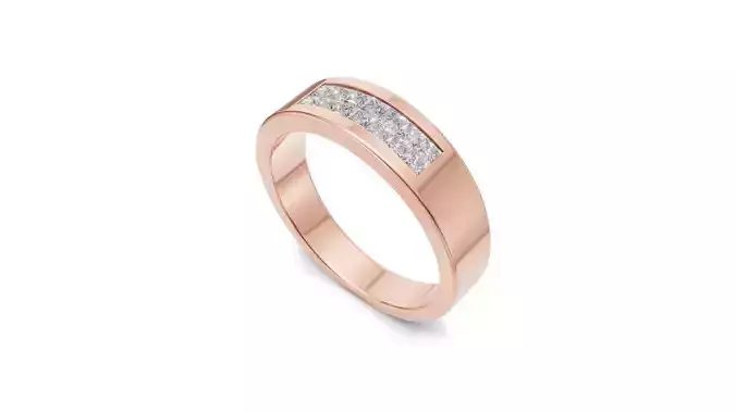 Mens Channel Set Diamond Wedding unisex Band 3D print model