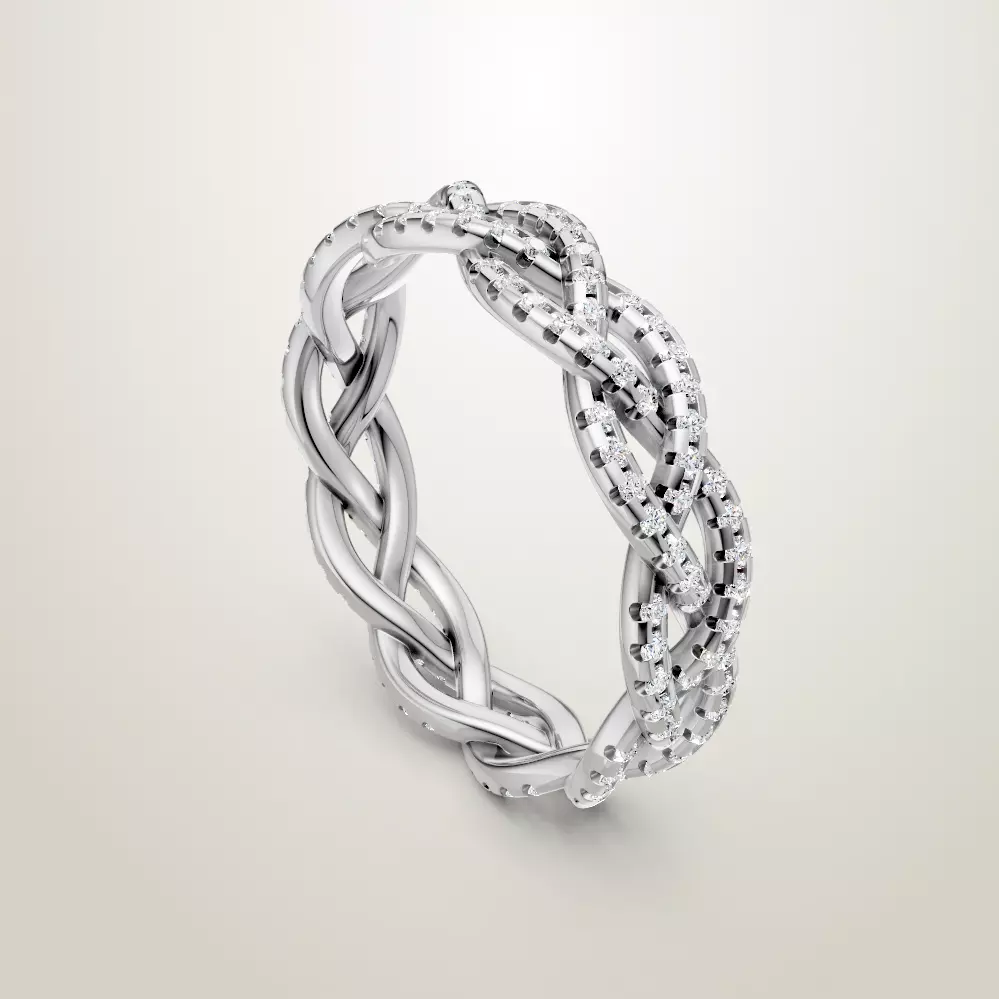 Womens Braided Eternity Wedding or Stacking Band 3D print model