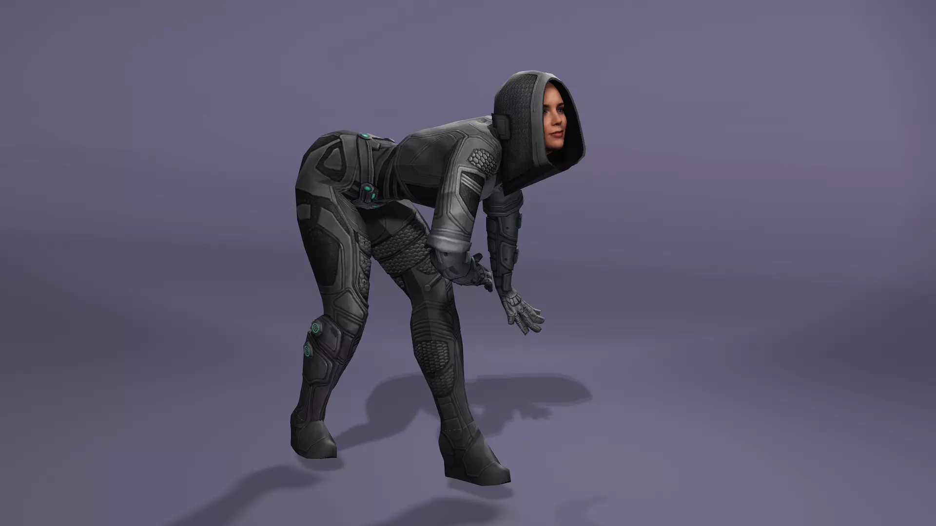 Female Superhero Character Ghost look from Thunderbolts 3D model_23