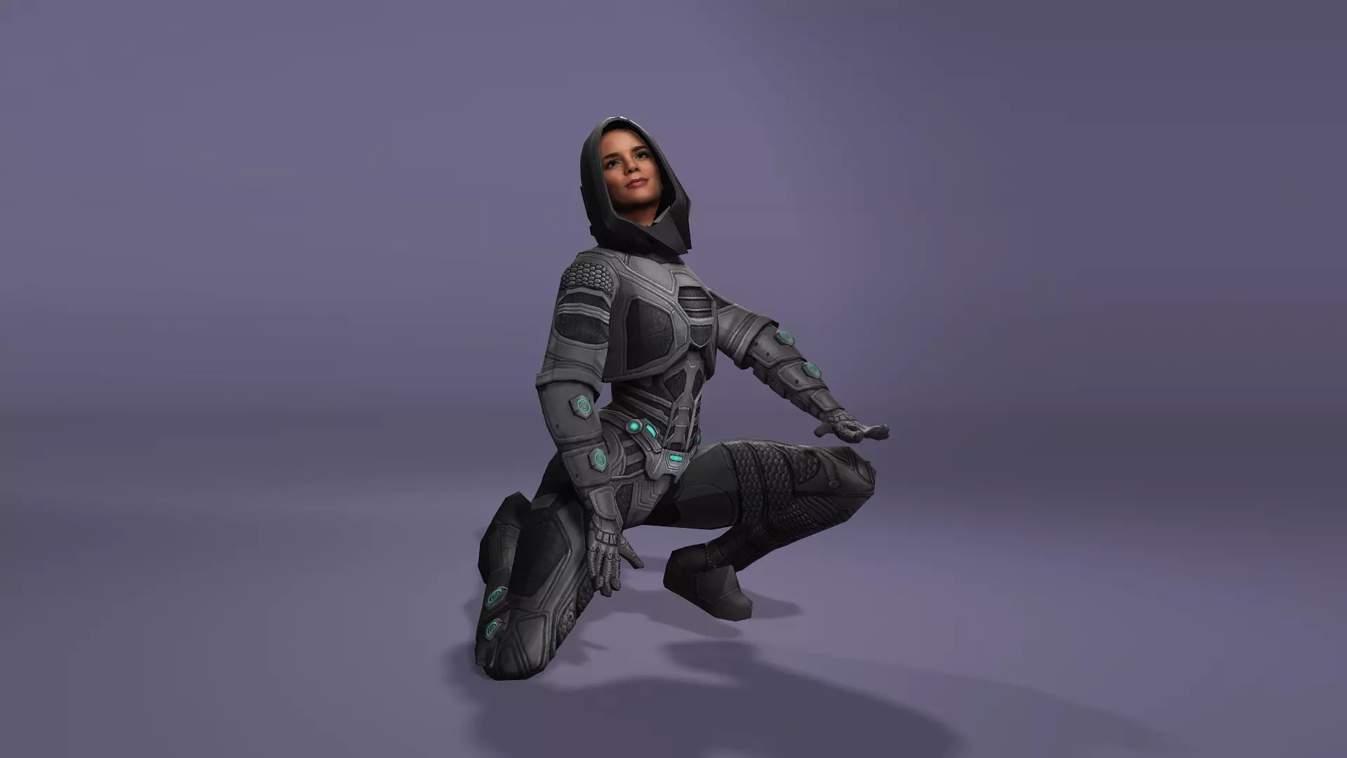 Female Superhero Character Ghost look from Thunderbolts 3D model_21