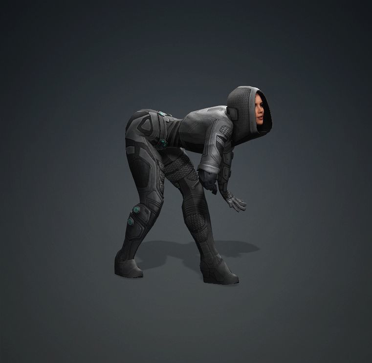 Female Superhero Character Ghost look from Thunderbolts 3D model_12