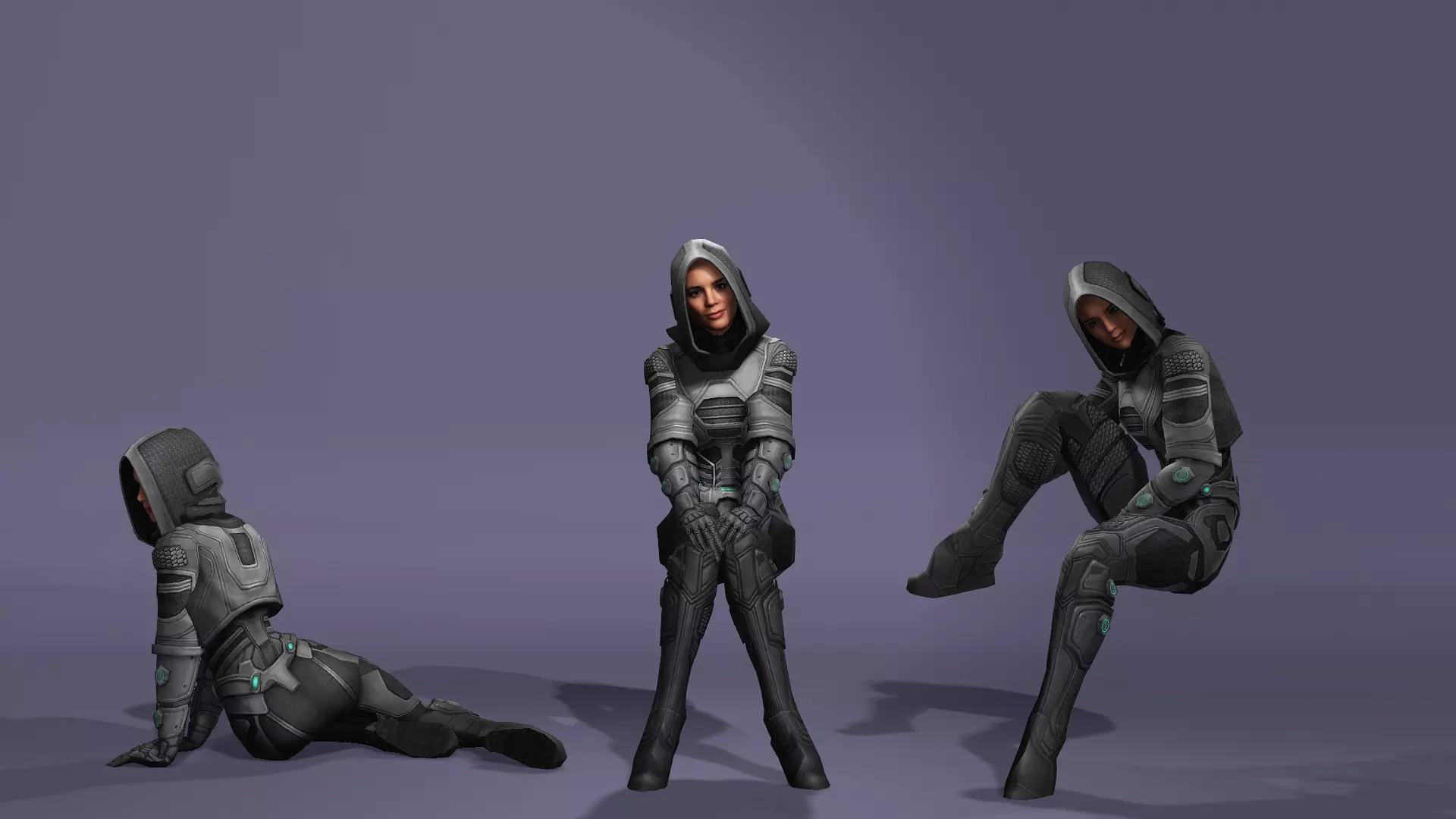 Female Superhero Character Ghost look from Thunderbolts 3D model_3