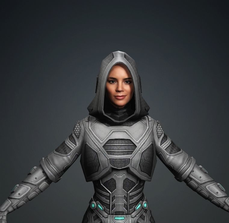 Female Superhero Character Ghost look from Thunderbolts 3D model_7