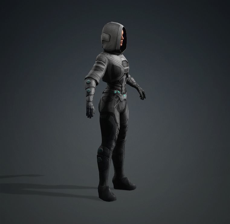 Female Superhero Character Ghost look from Thunderbolts 3D model_20