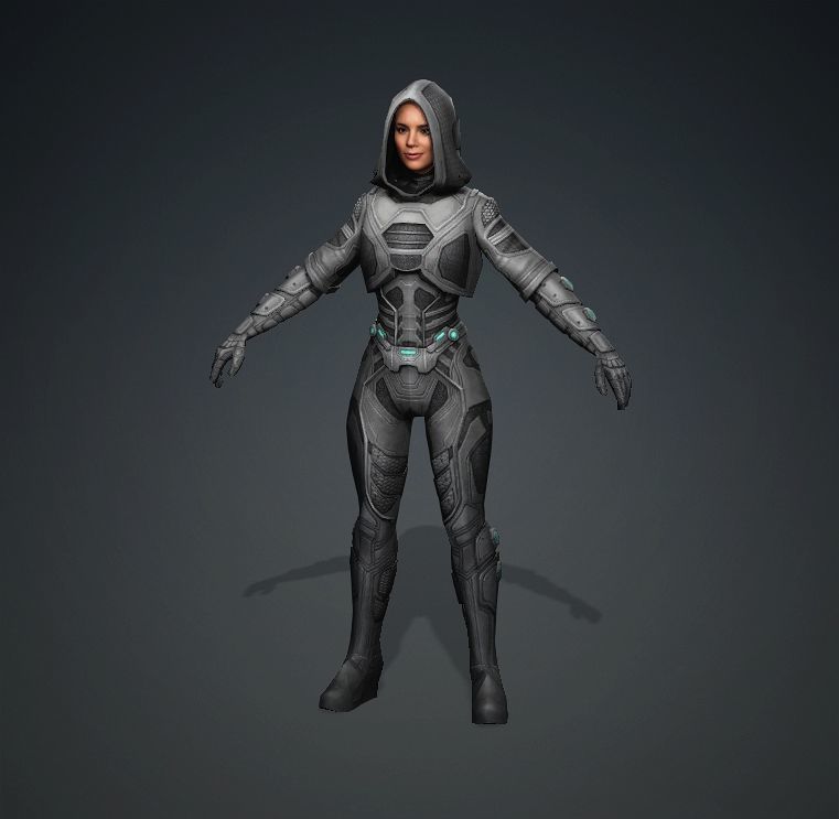 Female Superhero Character Ghost look from Thunderbolts 3D model_19