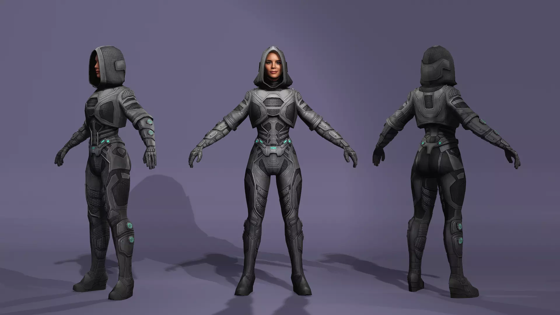 Female Superhero Character Ghost look from Thunderbolts 3D model_0