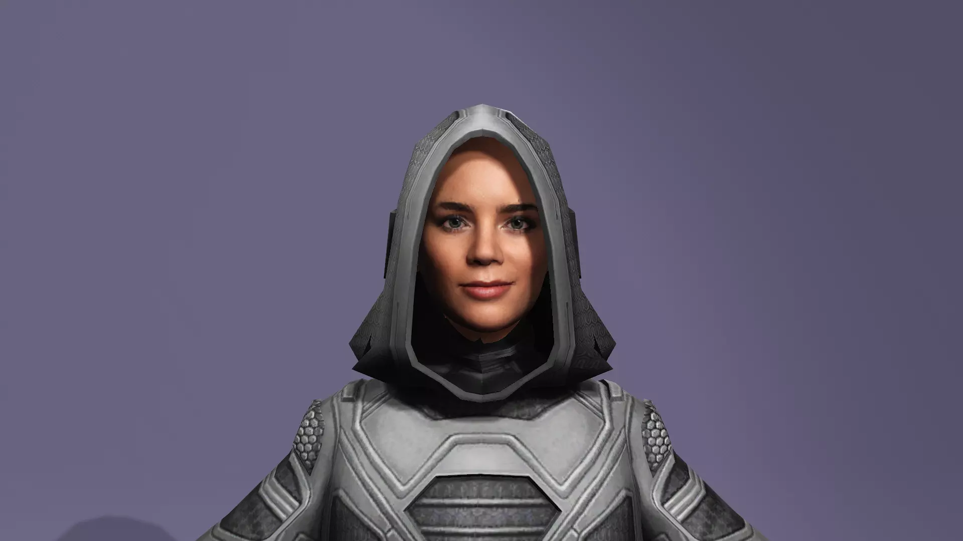 Female Superhero Character Ghost look from Thunderbolts 3D model_1