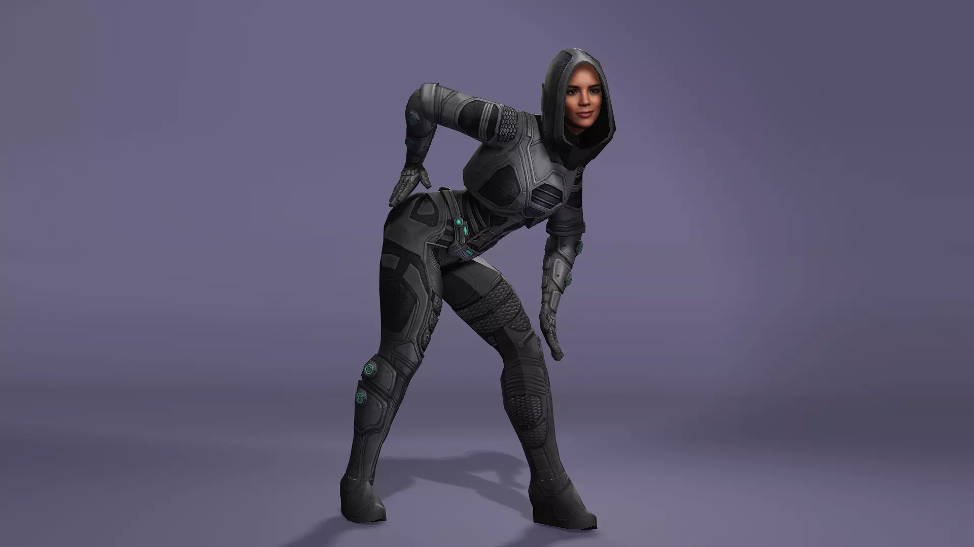 Female Superhero Character Ghost look from Thunderbolts 3D model_22