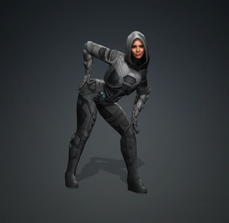 Female Superhero Character Ghost look from Thunderbolts 3D model_13