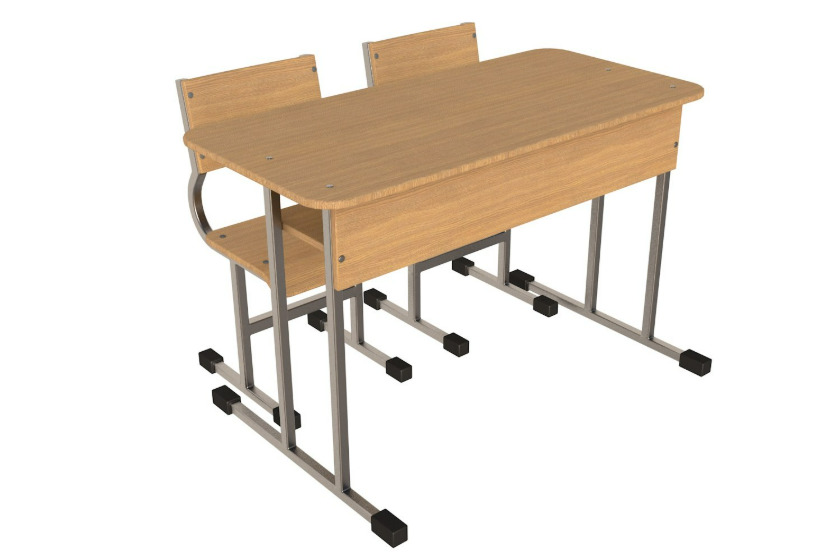 School Desk collection 3D model_3