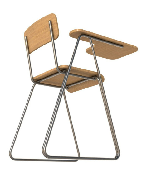 School Desk collection 3D model_6
