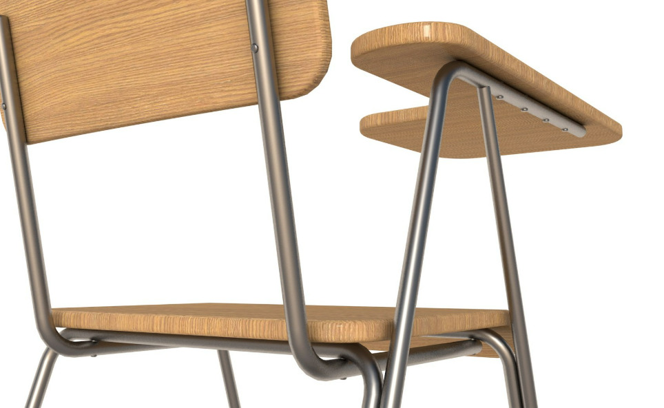 School Desk collection 3D model_10