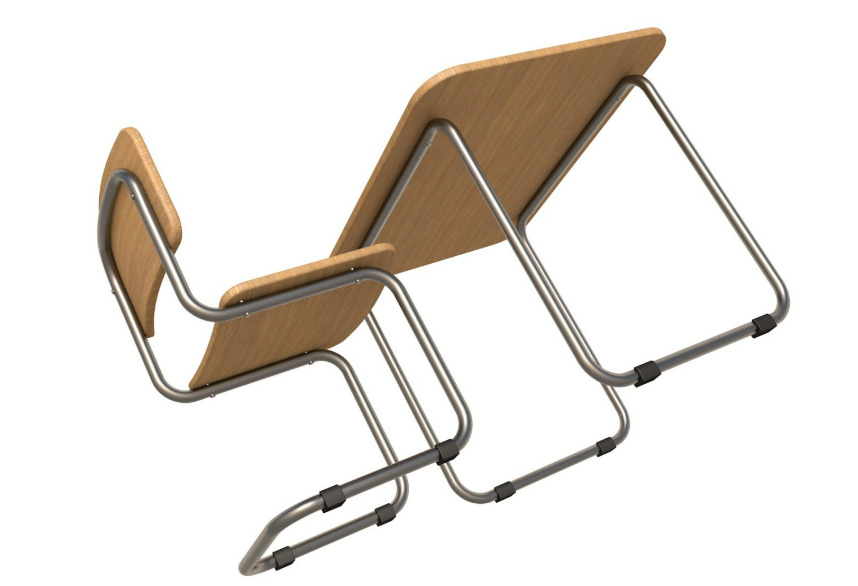 School Desk collection 3D model_7