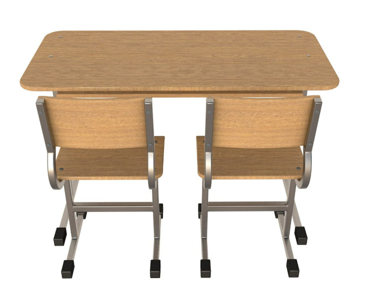 School Desk collection 3D model_2