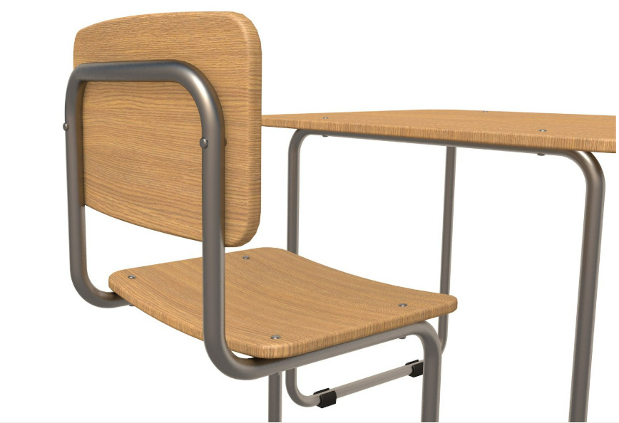 School Desk collection 3D model_14