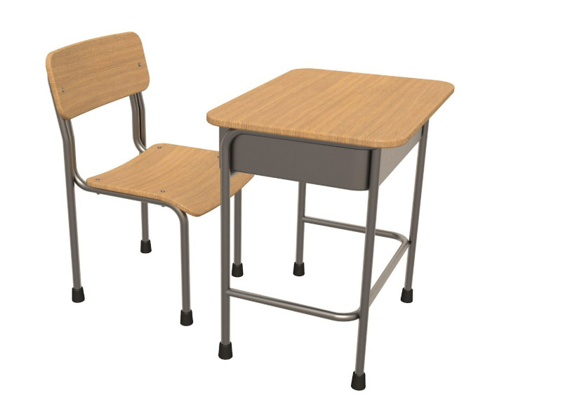 School Desk collection 3D model_4