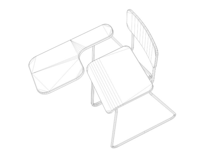 School Desk collection 3D model_21