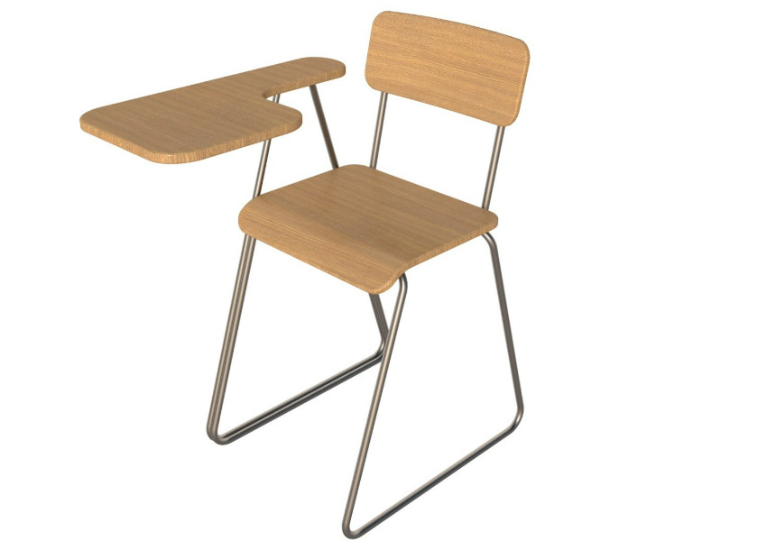 School Desk collection 3D model_13