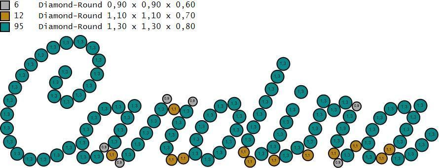 Custom Diamond Name Pendant CAROLINA 3D print model_5