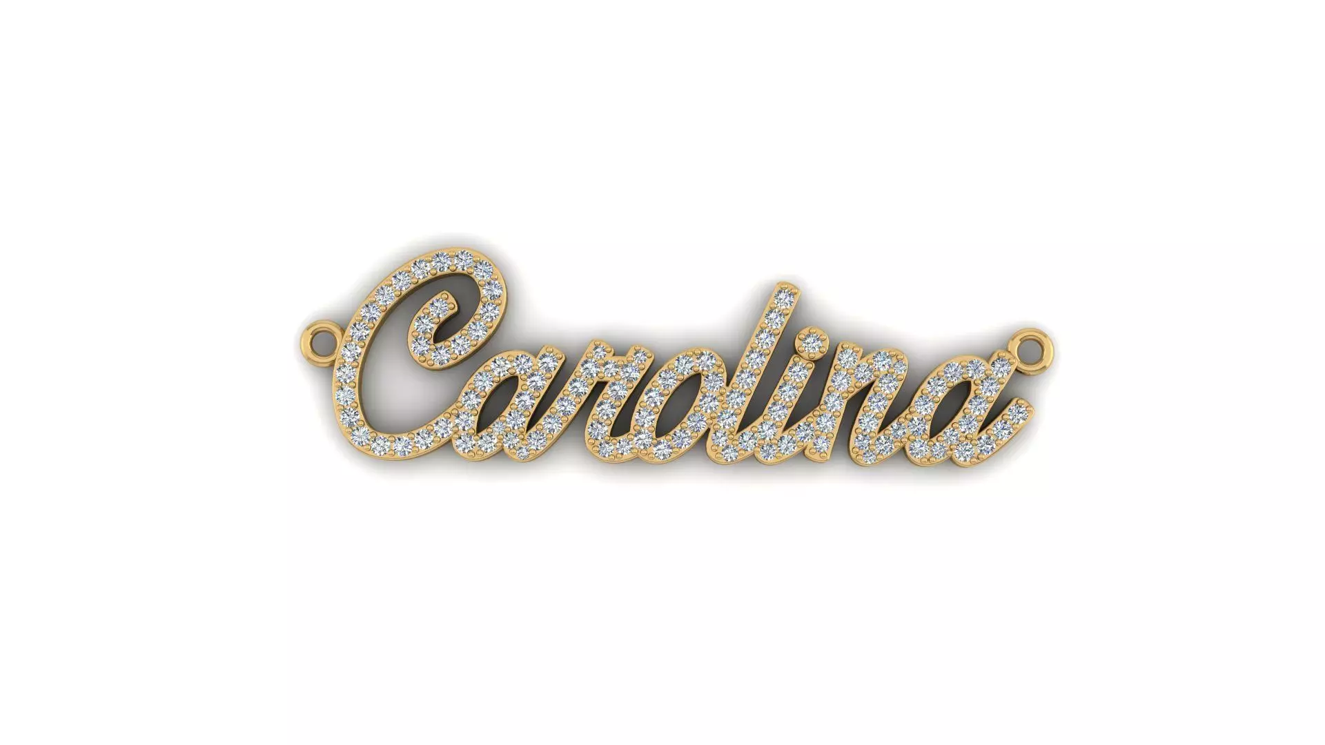 Custom Diamond Name Pendant CAROLINA 3D print model_0