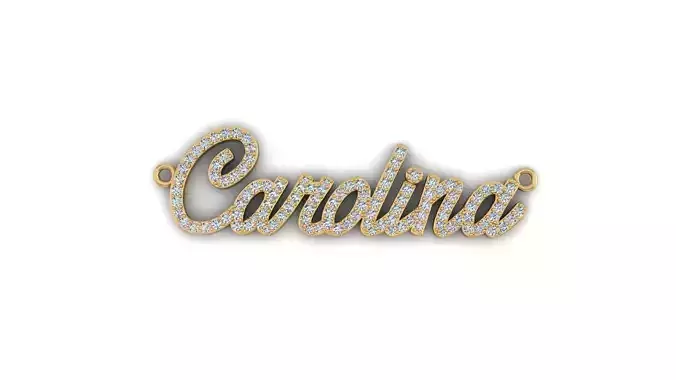 Custom Diamond Name Pendant CAROLINA