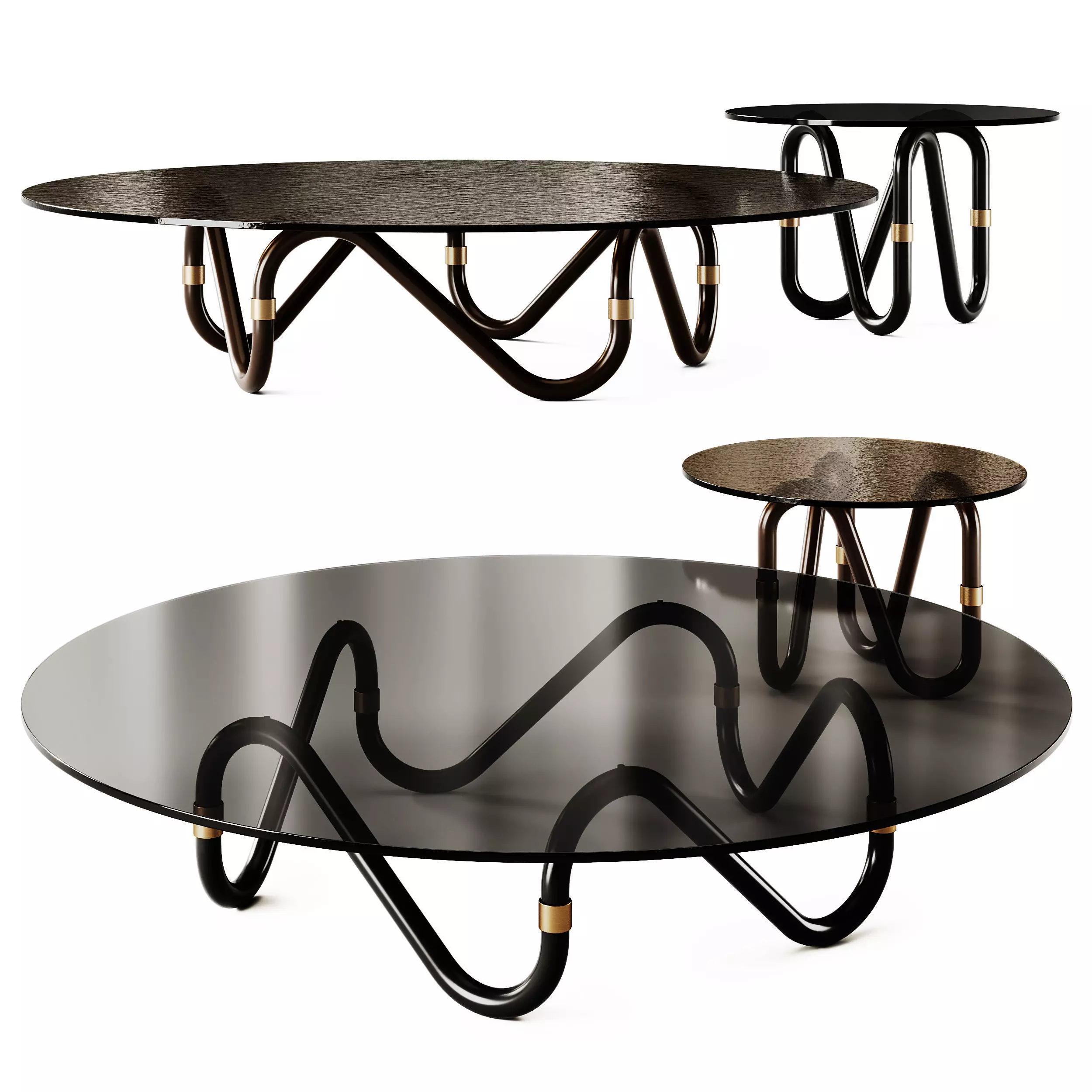 Borzalino Flow Glass Coffee Tables 3D model_0