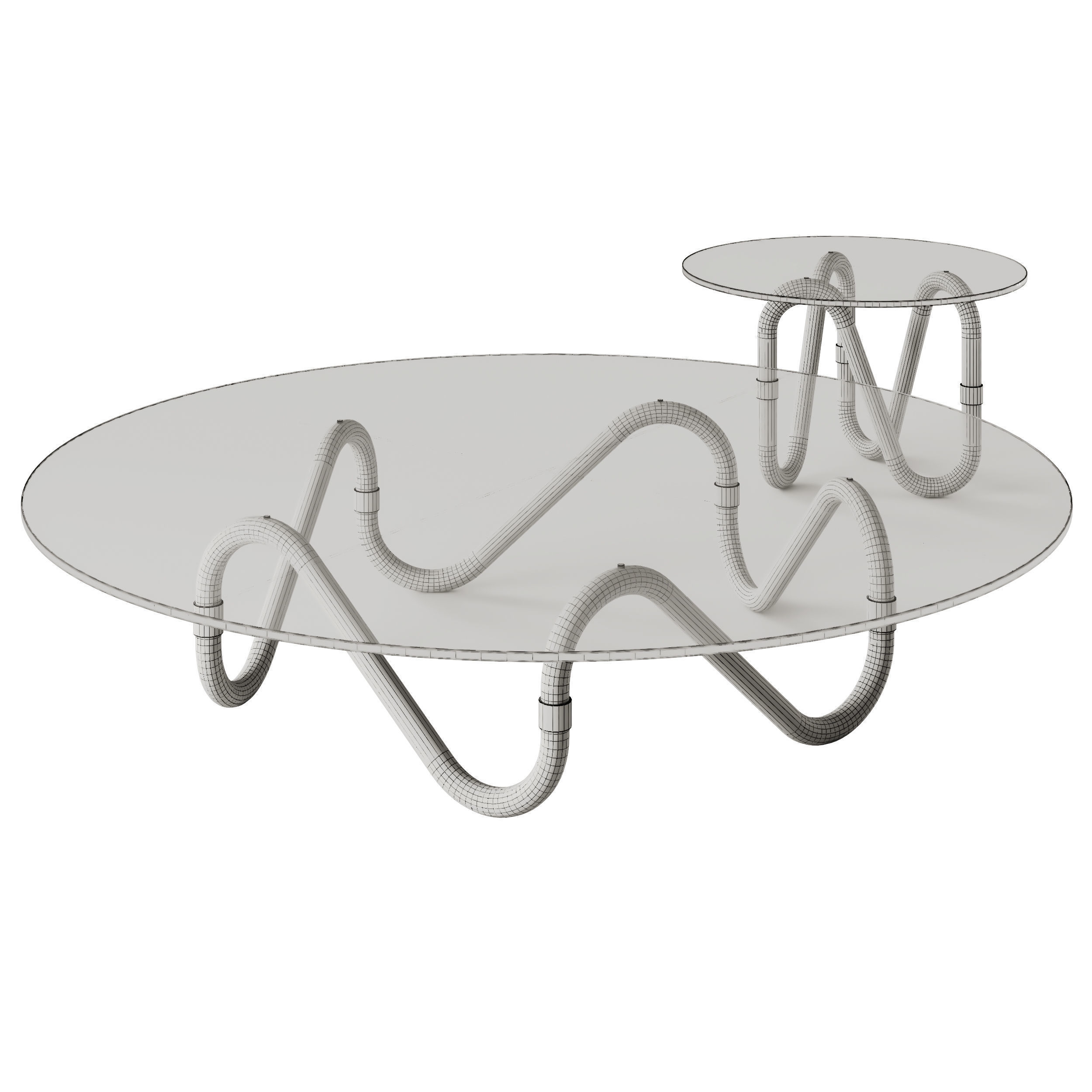Borzalino Flow Glass Coffee Tables 3D model_7