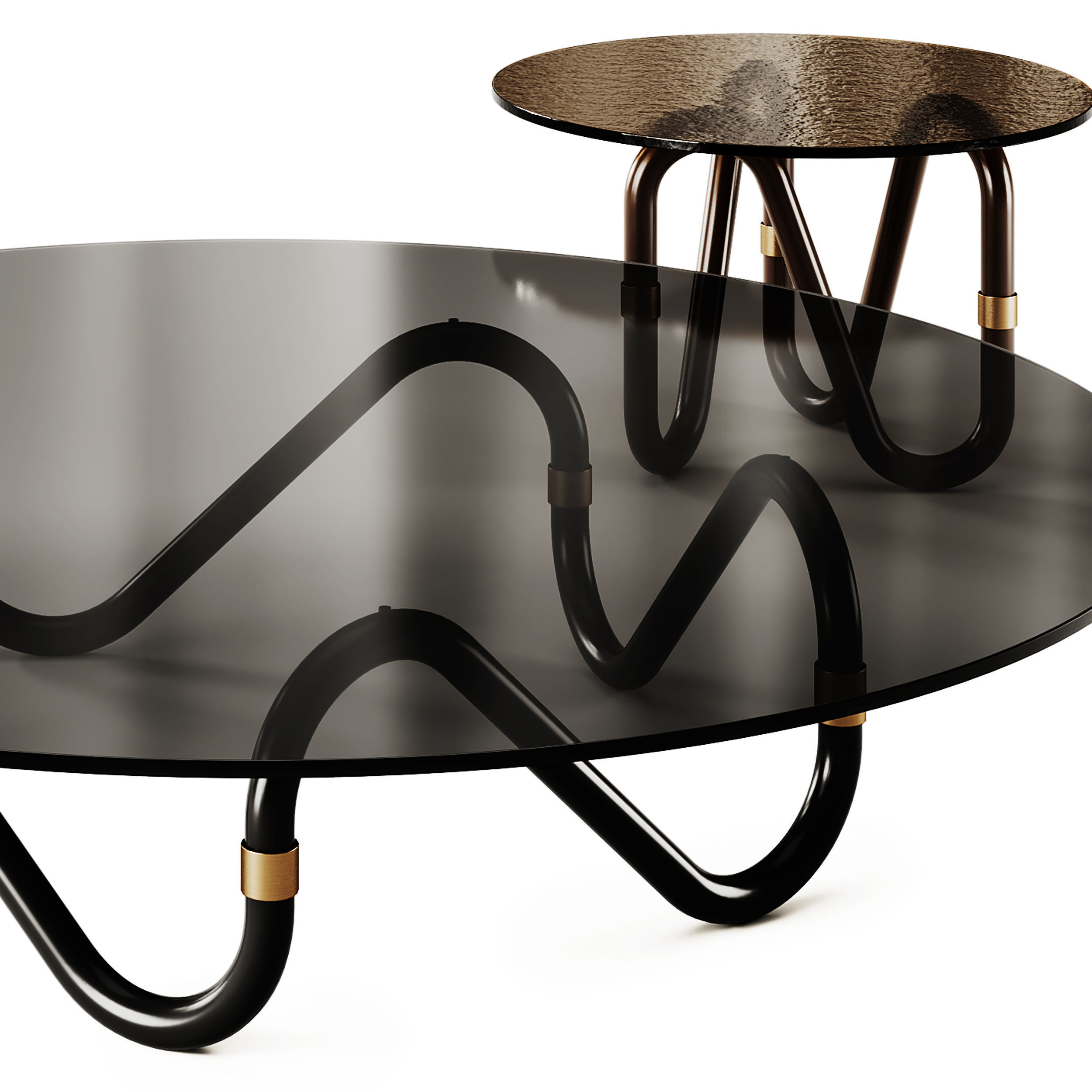 Borzalino Flow Glass Coffee Tables 3D model_4