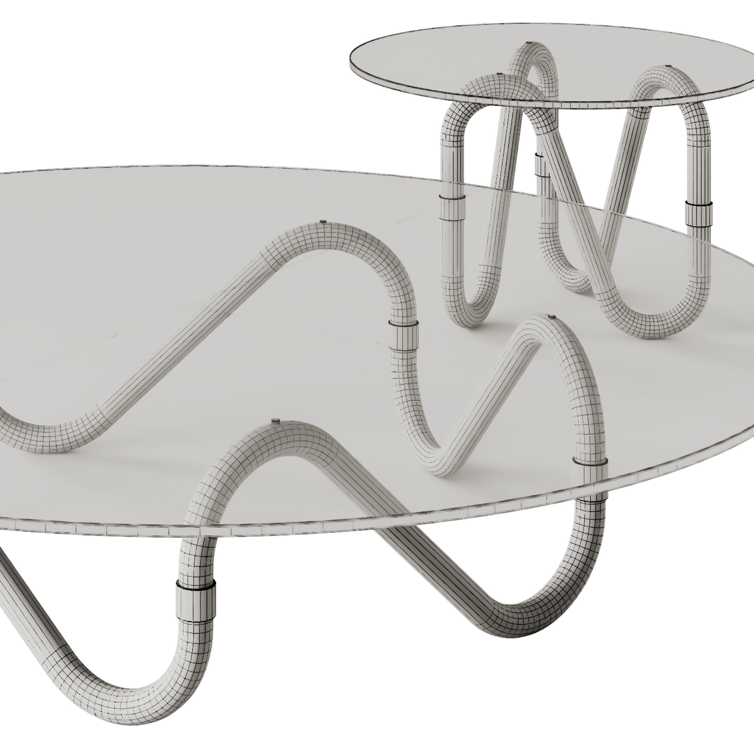 Borzalino Flow Glass Coffee Tables 3D model_8