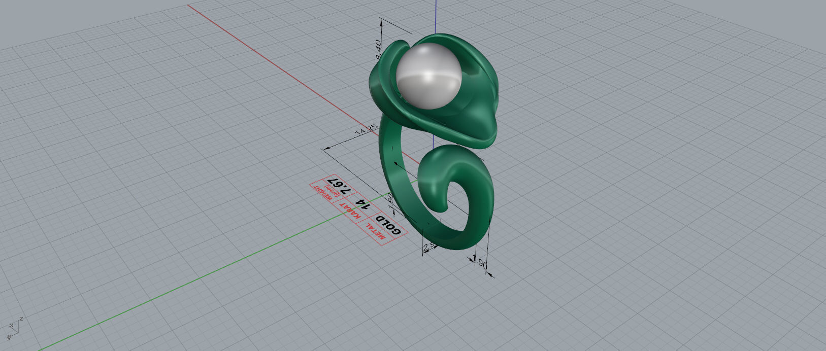 Pearl Lily Ring 3D print model_10