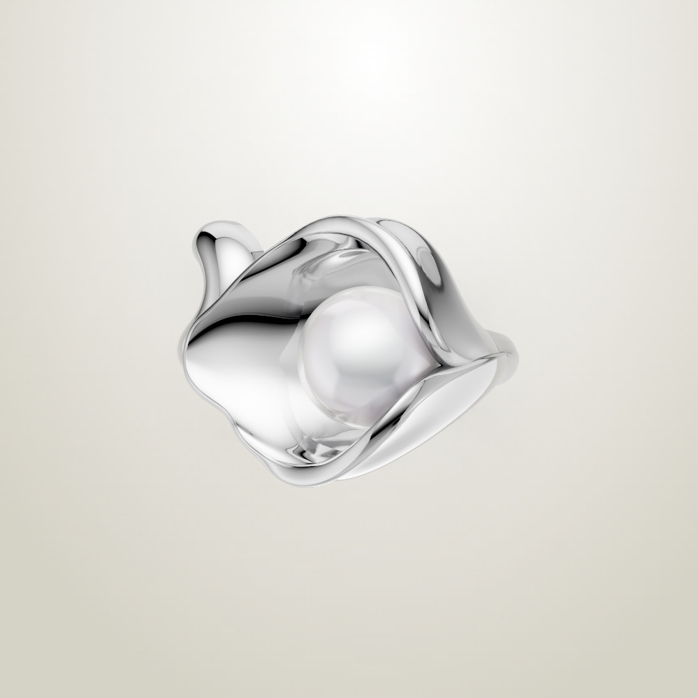 Pearl Lily Ring 3D print model_7