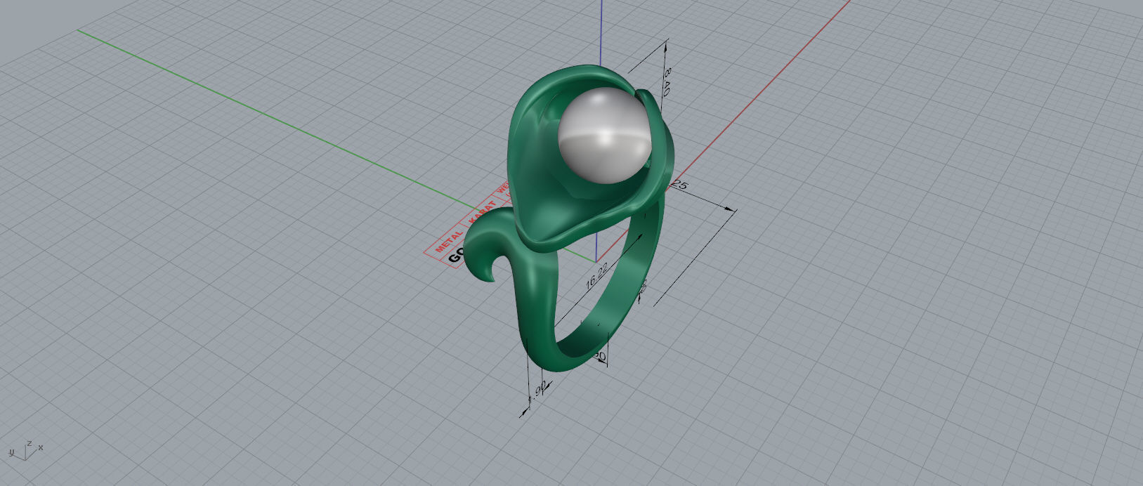 Pearl Lily Ring 3D print model_8