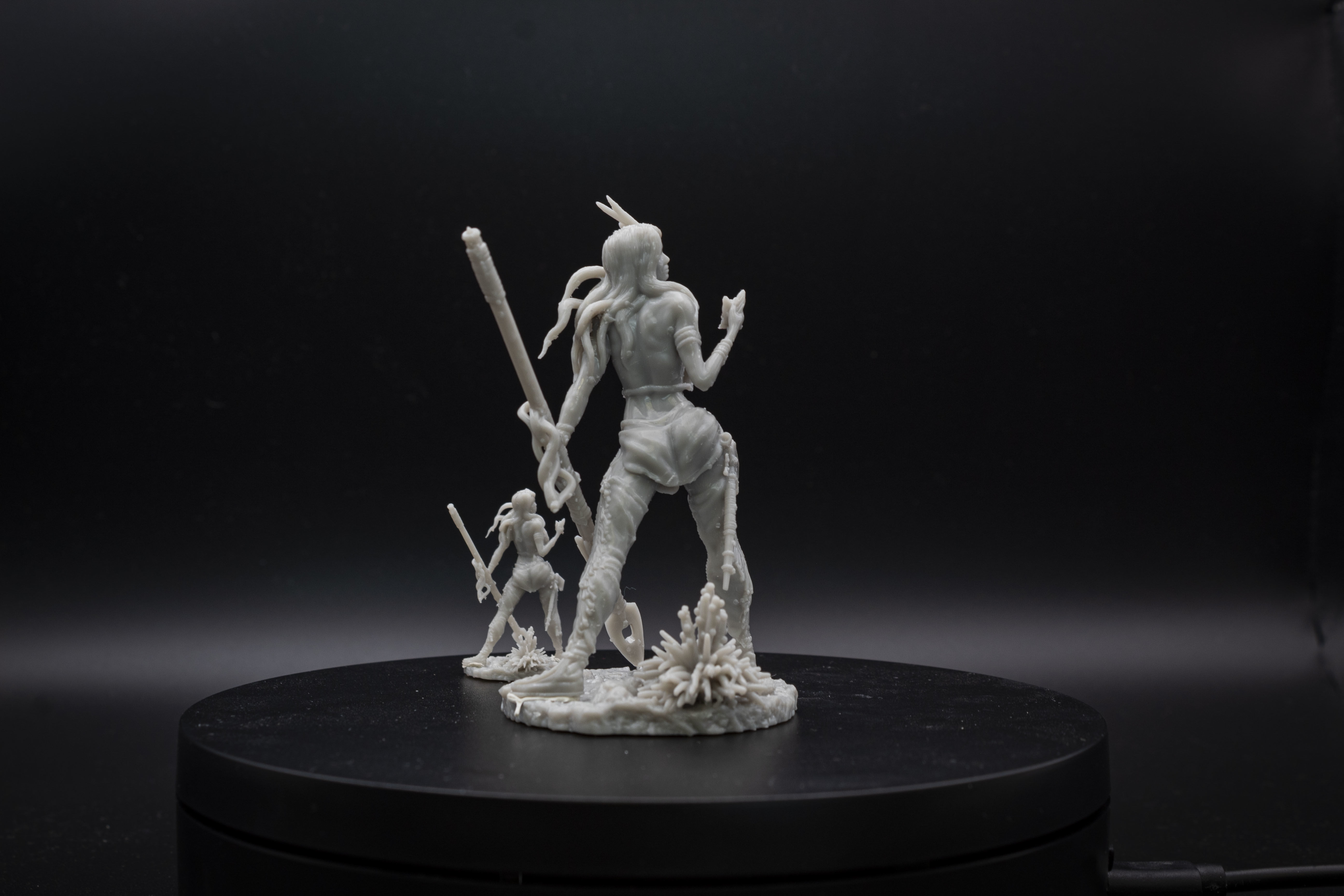 Aiyana Haseya STL Miniature  Spirit Hunt Pose 75mm 3D print model_3